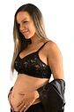 Sostén Maternal Julietta, Broche Lactancia, Encaje, NegroBeige - Miniatura 6