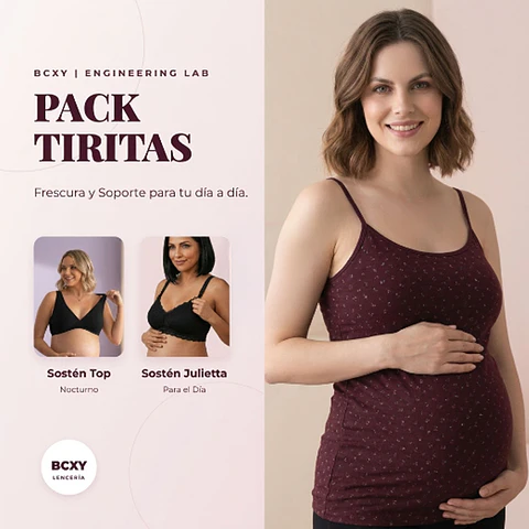 Pack Polo Lactancia Tiritas, Sostenes Maternal Julietta y Sostén Top