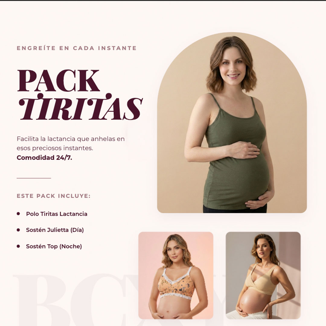 Pack Polo Lactancia Tiritas, Sostenes Maternal Julietta y Sostén Top 2