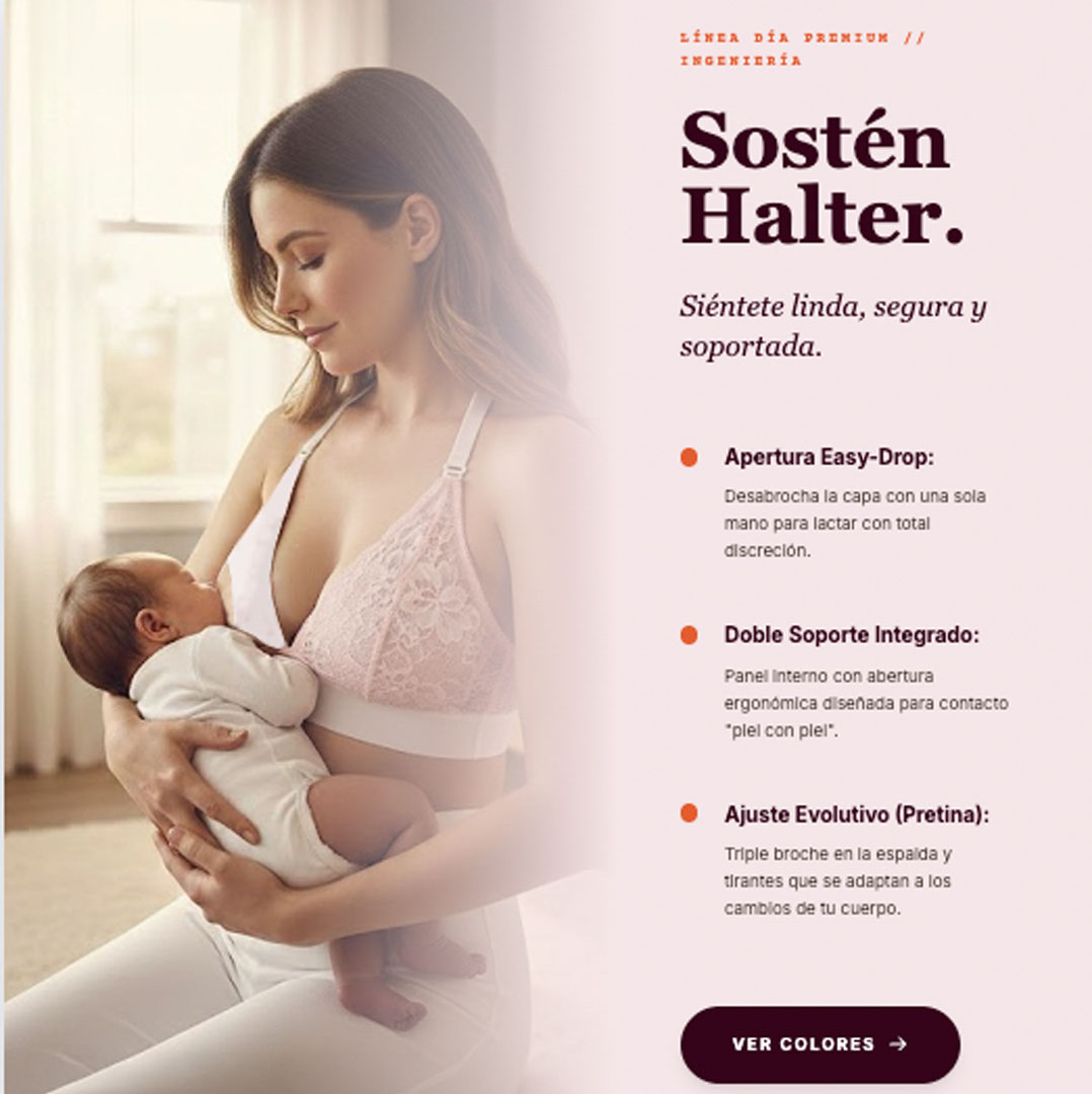 Sostén Halter: Soporte & Elegancia & Lactancia - (Rosado) 4