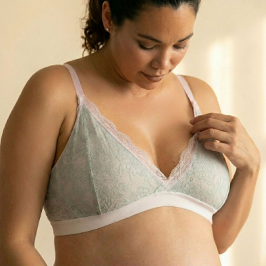 Sostén Maternal Antonia, Sistema Lactancia, Encaje, VerdeClaro 3