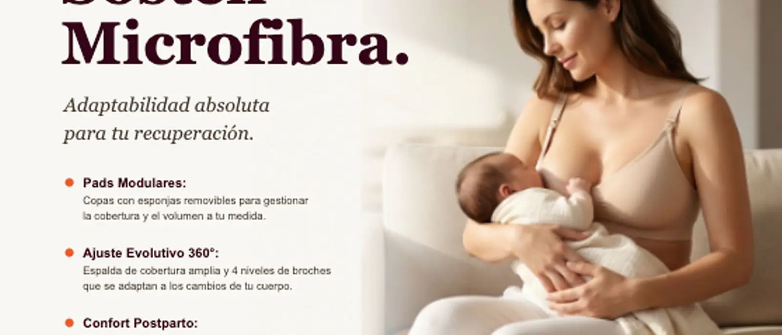 Anatomía del Confort: Descubre el sistema de lactancia de "Liberación Absoluta" del Sostén Microfibra
