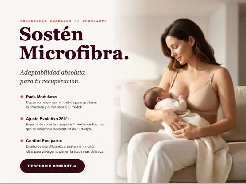 Anatomía del Confort: Descubre el sistema de lactancia de "Liberación Absoluta" del Sostén Microfibra