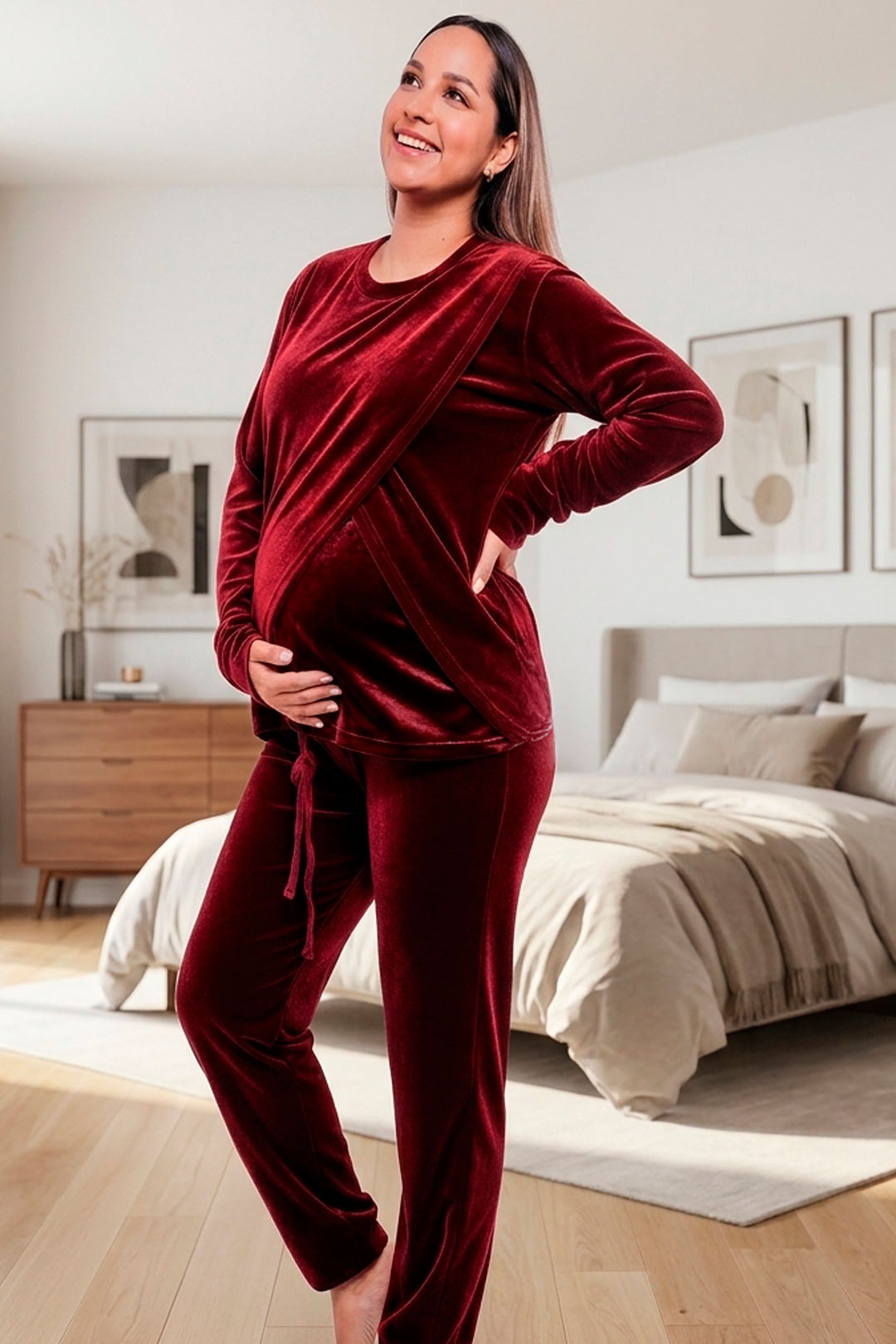 Buzo Maternal Plush Serie Aura (Guinda) 12