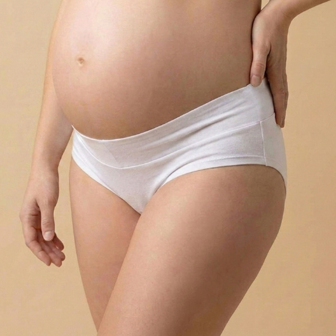 Calzón Maternal Corte Bajo // Sistema V-Support Blanco 4