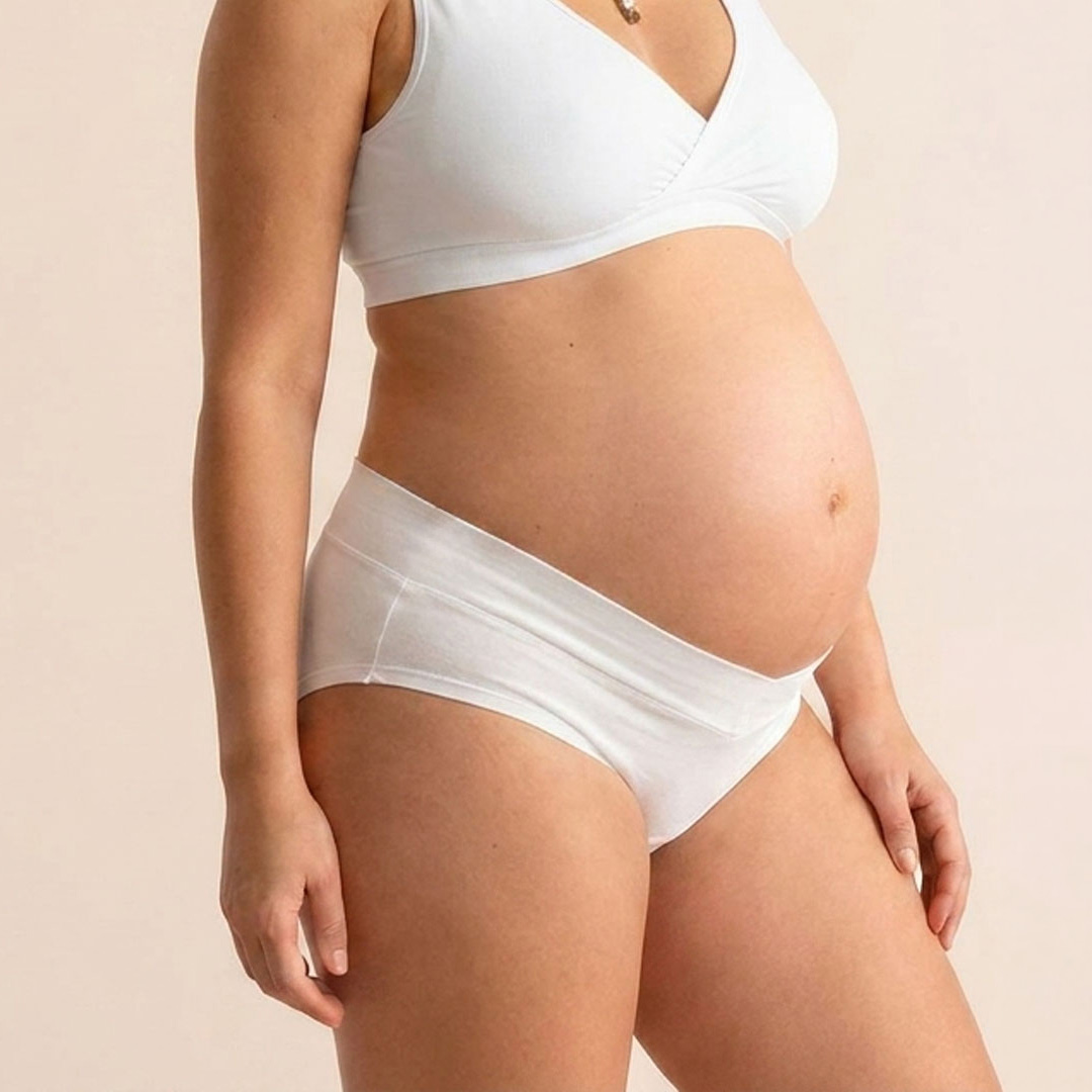 Calzón Maternal Corte Bajo // Sistema V-Support Blanco 1