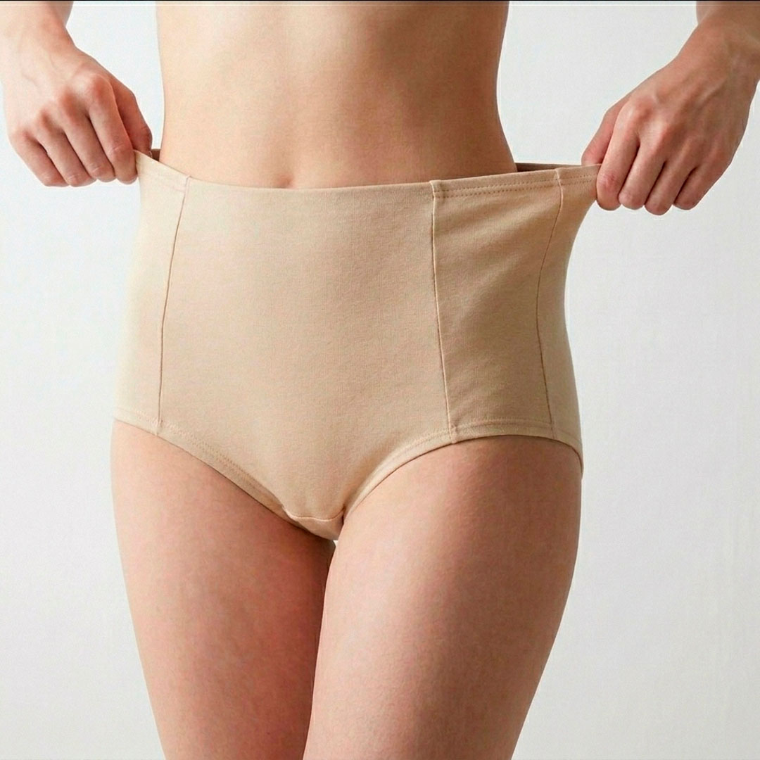Calzón Maternal CorteAlto, Algodon Postparto Sin Elasticos, Beige 5