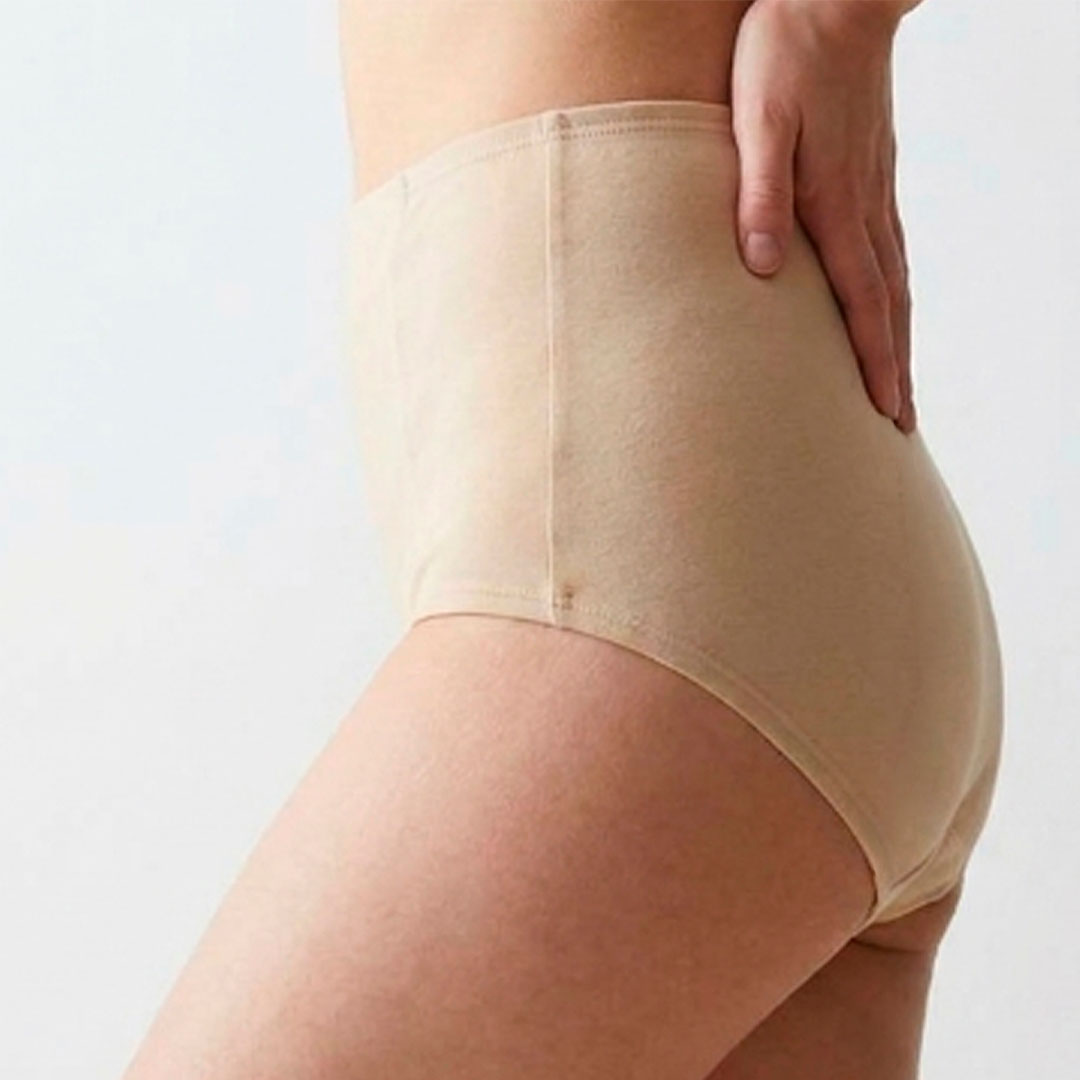 Calzón Maternal CorteAlto, Algodon Postparto Sin Elasticos, Beige 6