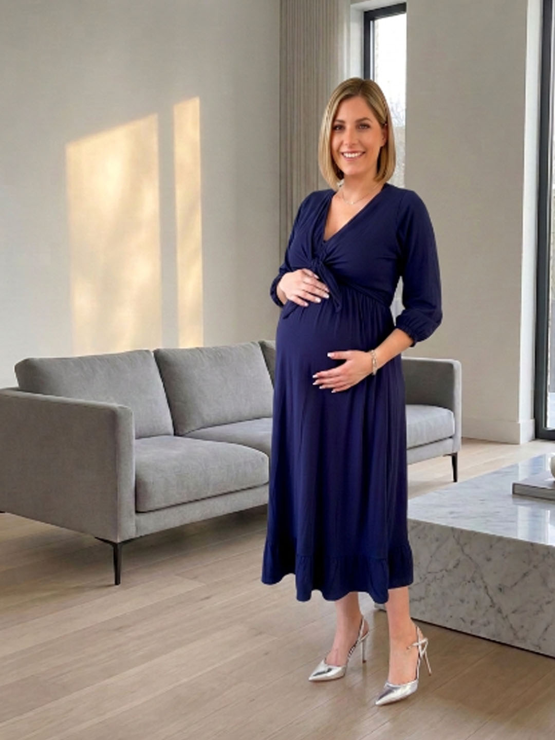 Vestido Maternal Lazo Estructural - Azul 2