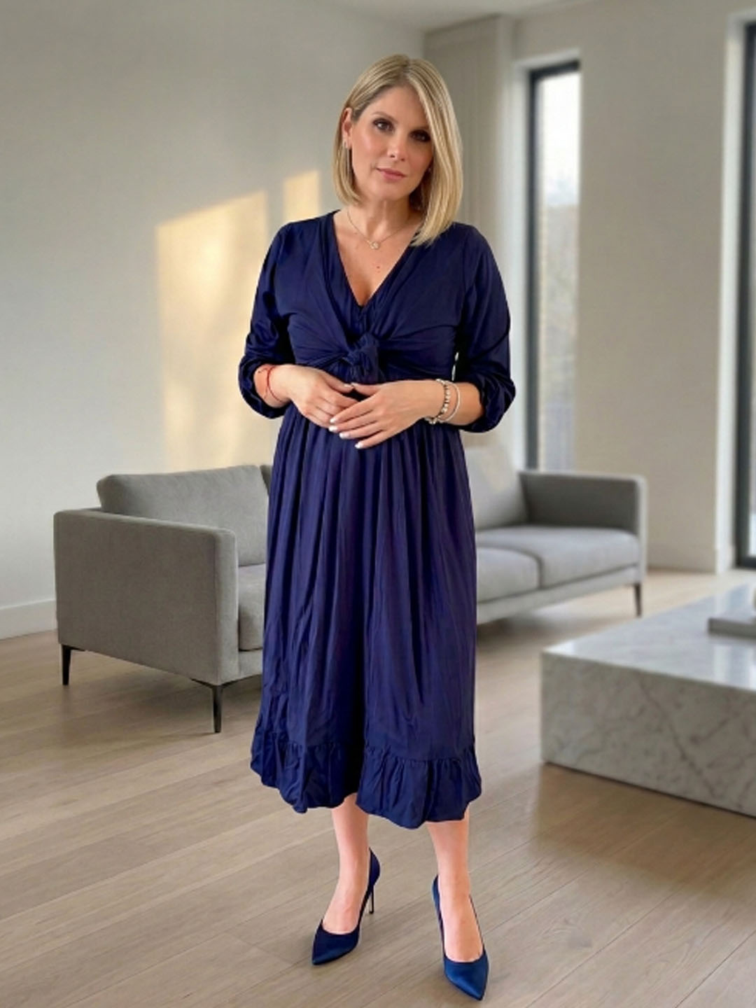 Vestido Maternal Lazo Estructural - Azul 6