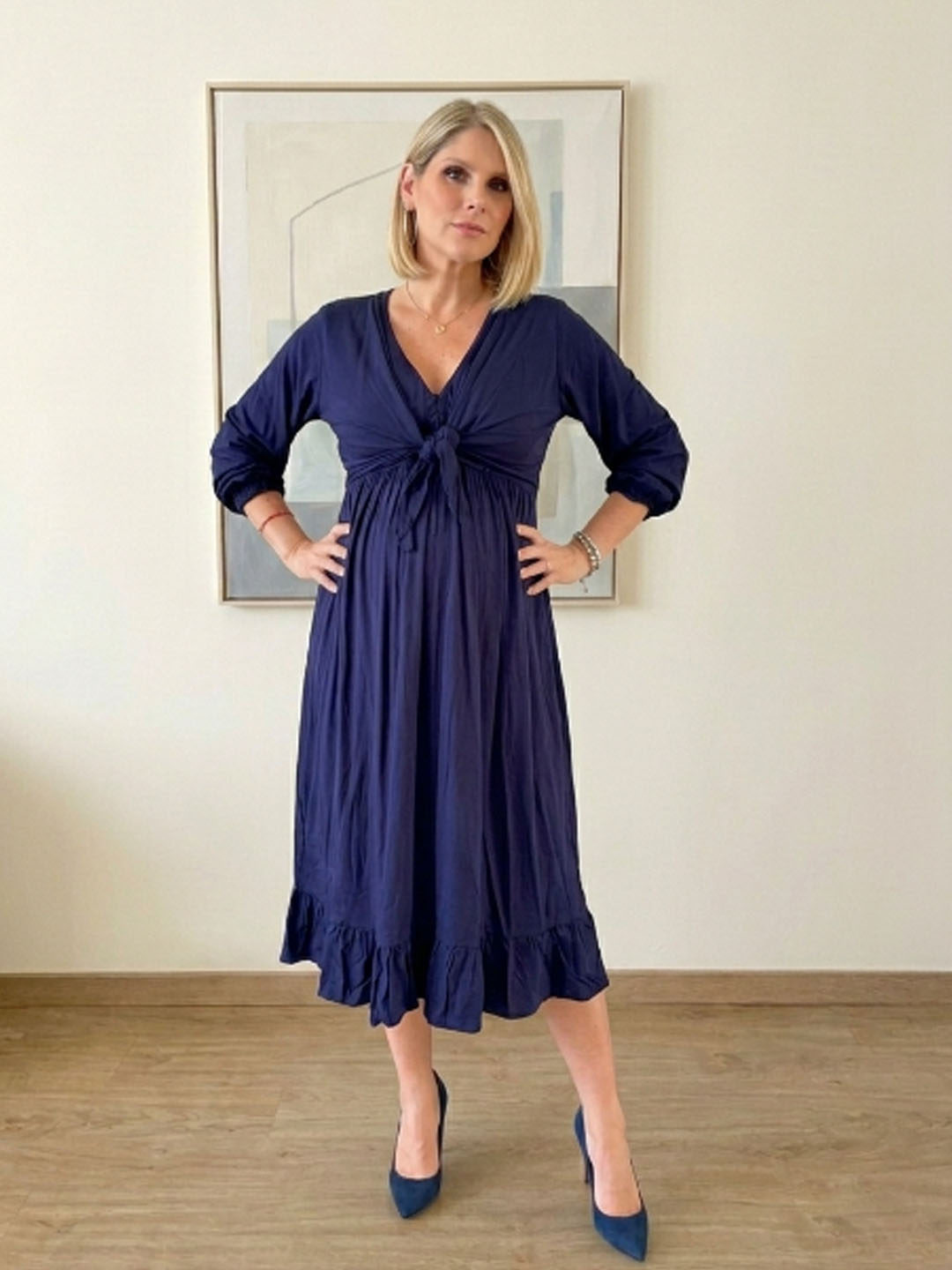 Vestido Maternal Lazo Estructural - Azul 7