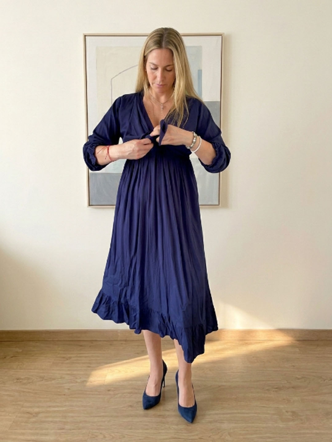Vestido Maternal Lazo Estructural - Azul 9