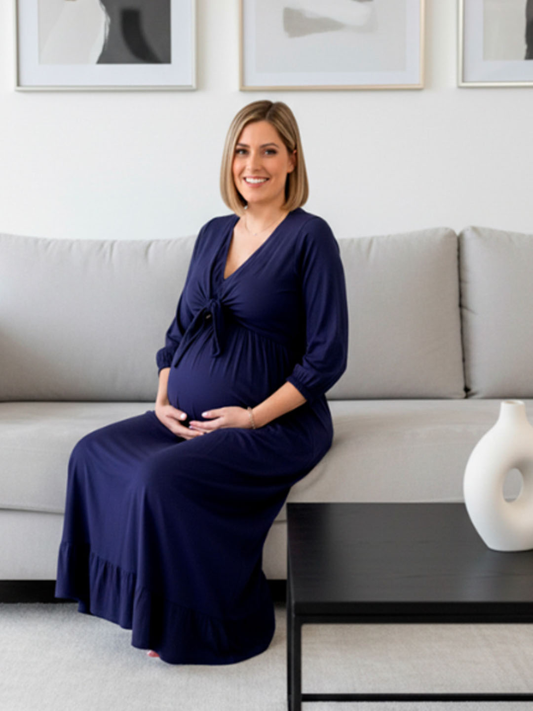 Vestido Maternal Lazo Estructural - Azul 12