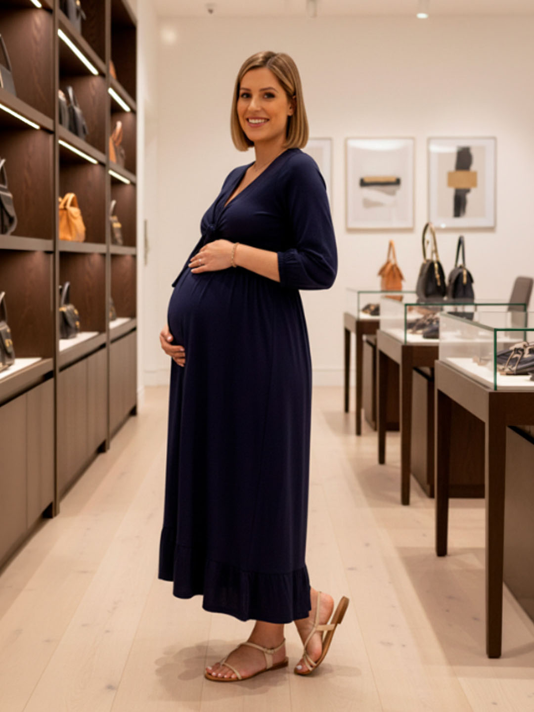 Vestido Maternal Lazo Estructural - Azul 10