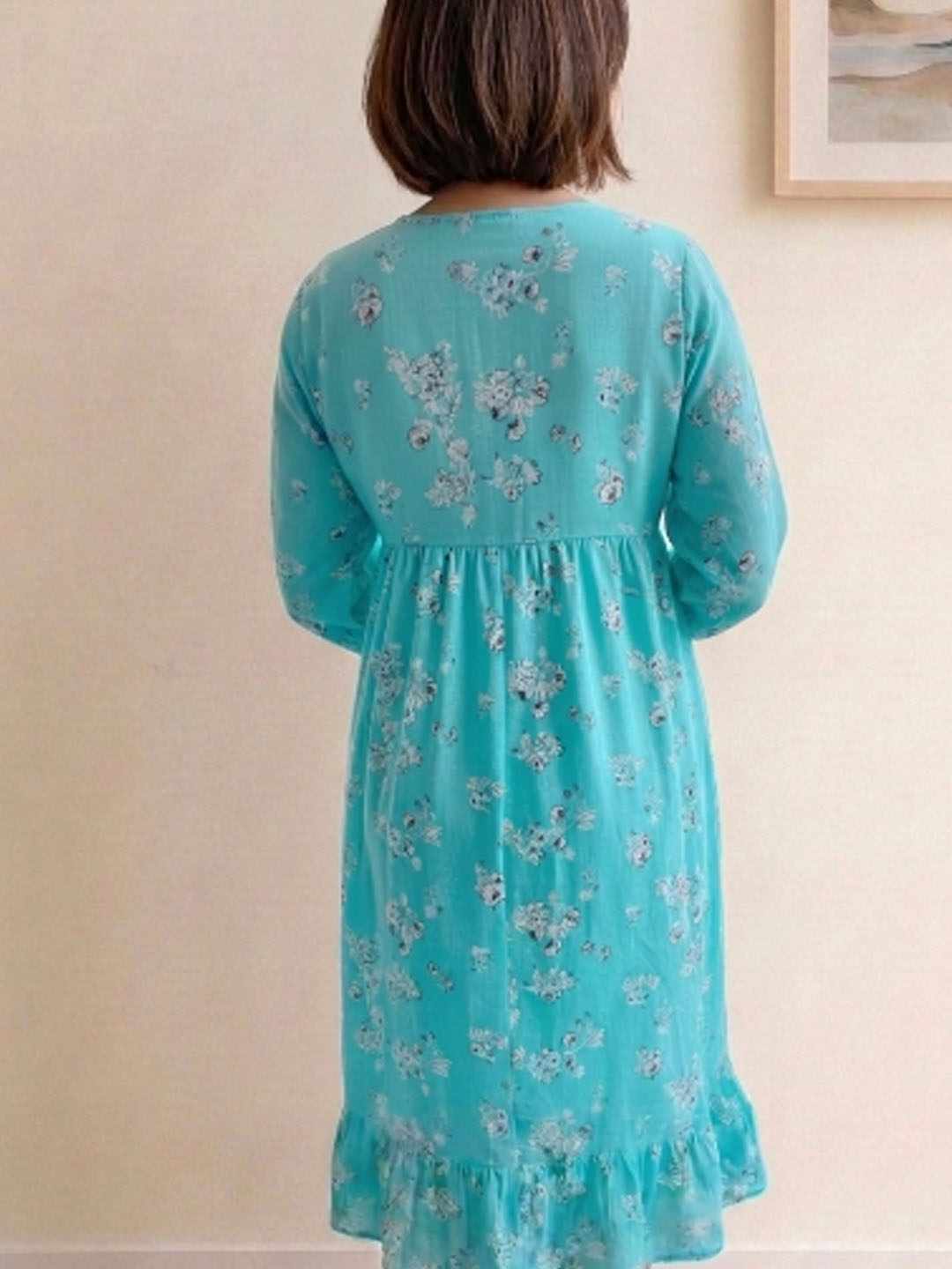 Vestido Maternal Lazo Estructural - Verde Agua 9