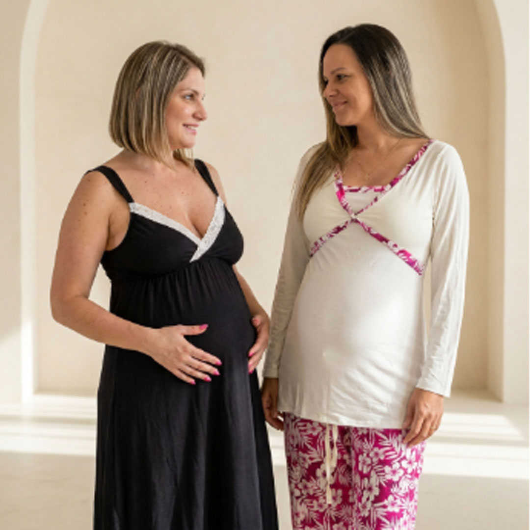 Pack Camisón Maternal MangaCero, Pijama Pantalón Polo 13