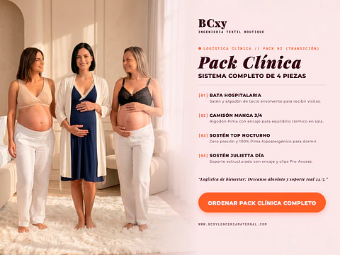 Pack Clinica 2B  (Bata, Camison TresCuarto, Sosten Julietta y Top)