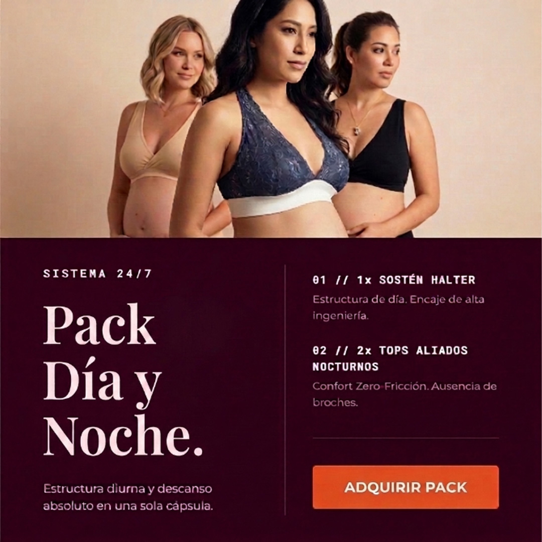 Pack Sostén Maternal Halter y 2 Sostenes Top Uso Nocturno 1