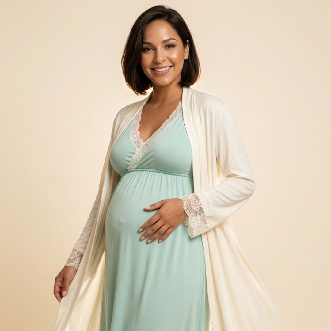 Pack Bata, Camisón Maternal MangaLarga 6