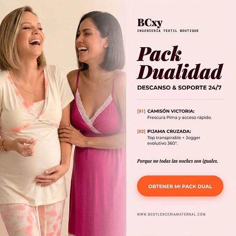 Pack Camisón Maternal MangaCero, Pijama Pantalón Polo