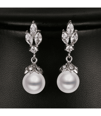 Aros cristales con perla 