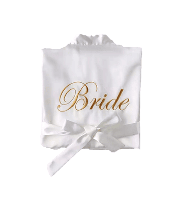 Bata satin bordada Bride Blanca