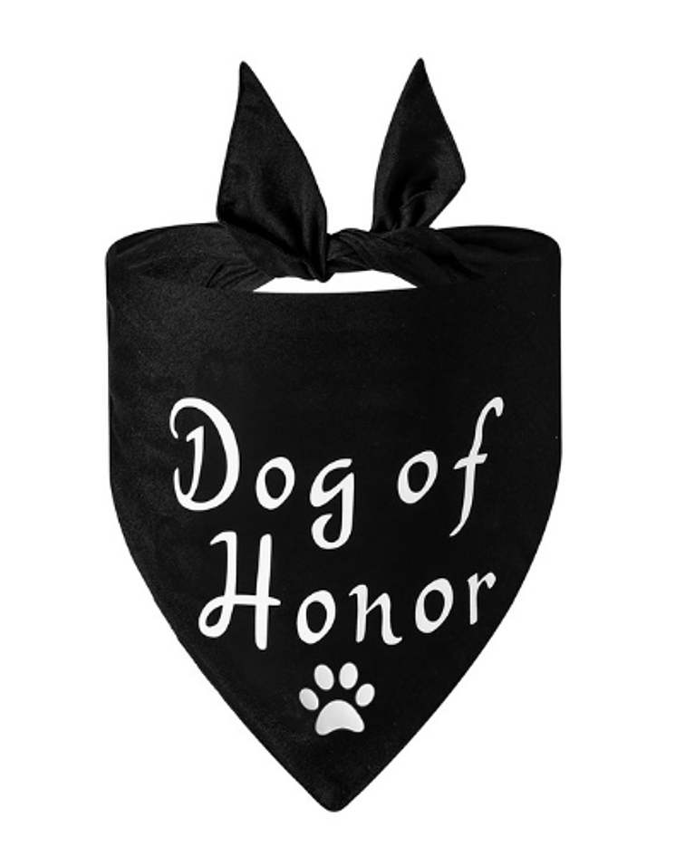 Bandana perro "Dog of honor" negro