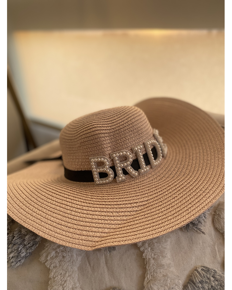 Sombrero playero cinta negra - Bride