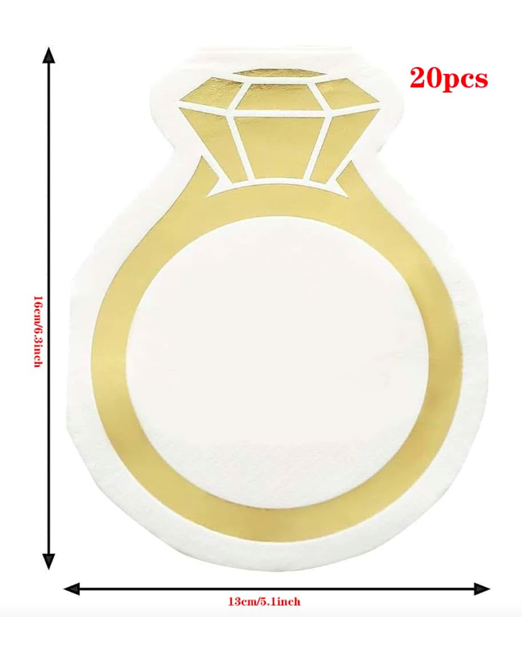 Servilletas anillo compromiso dorado