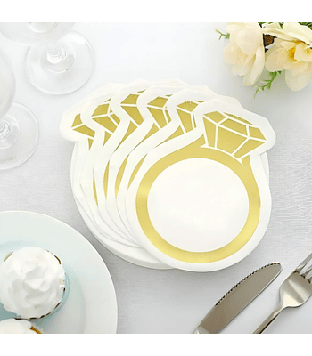Servilletas anillo compromiso dorado