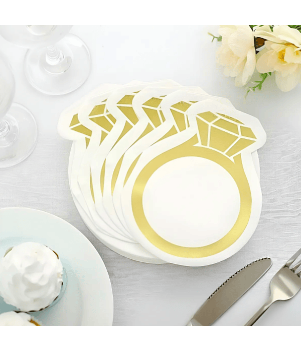 Servilletas anillo compromiso dorado