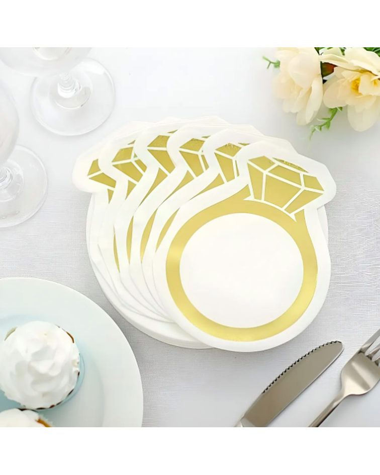 Servilletas anillo compromiso dorado