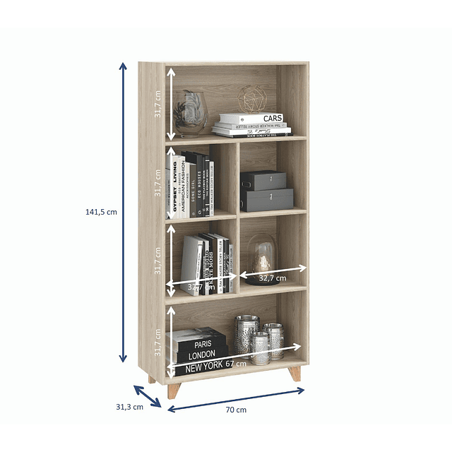 Estante 1 Puerta 1003 Aurora Blanco/Beige