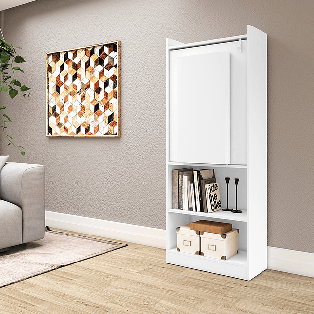 Armario Practic Con Mesa Retractil Blanco