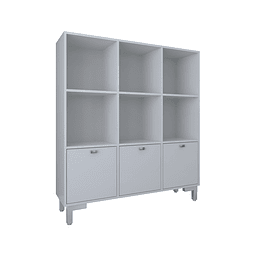 Biblioteca Practic 3 Puertas Blanco