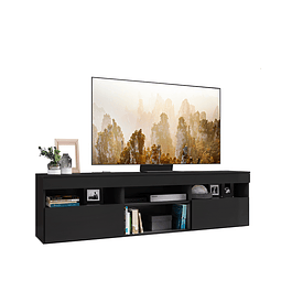 Rack Paris Con Dos Puertas Negro