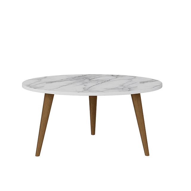 Mesa De Centro Oval 1007 Retro Blanca