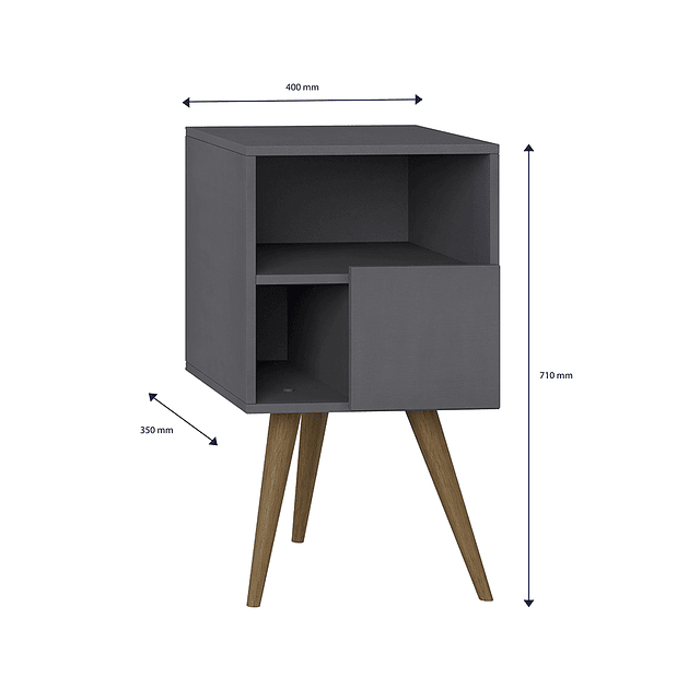 Mesa Lateral 1008 Retro Gris