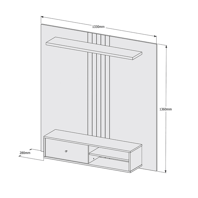 Rack Pared Negro Be Caramelo