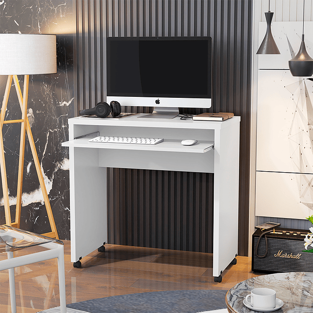 Escritorio Con Ruedas Be Blanco