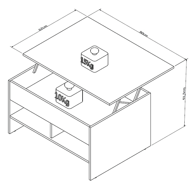 Mesa De Centro Smart Urban Negro/Bg