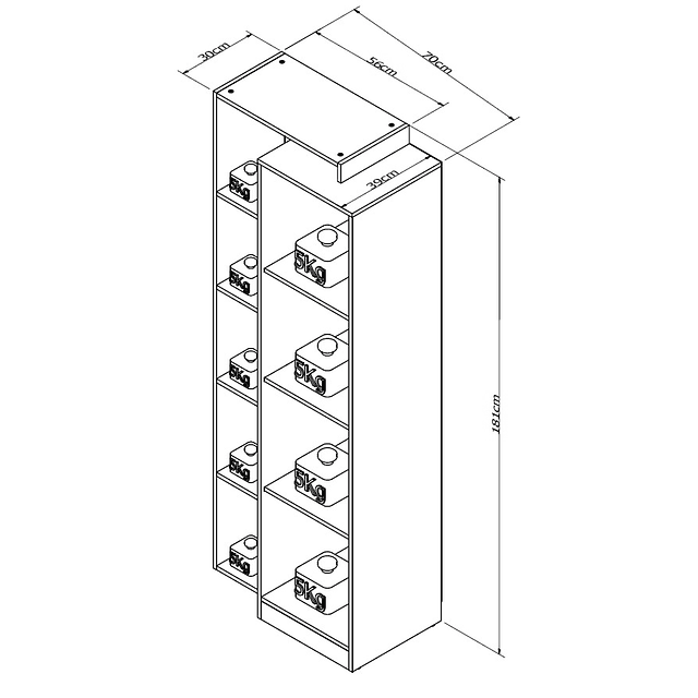 Armario Smart Move 5 Posiciones Café