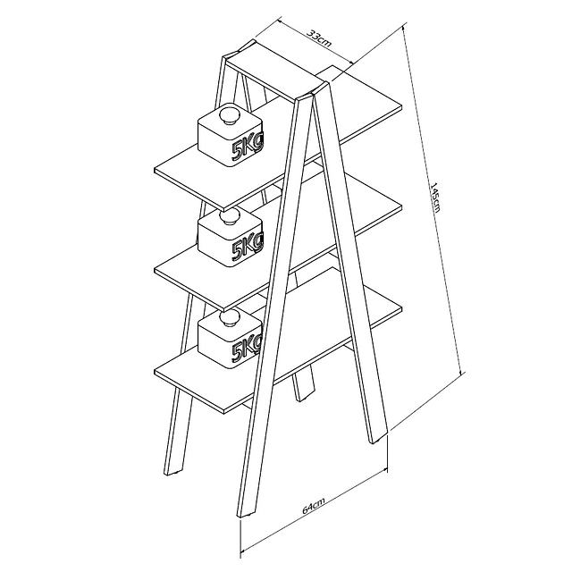 VENTA DE BODEGA - Estante 3 Niveles Urban Blanco