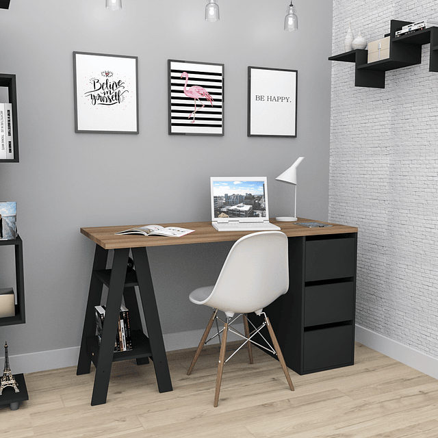 Escritorio Urban Negro/Beige
