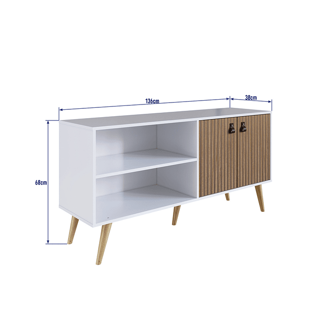 Rack Amber 2 Puertas Blanco/Brise