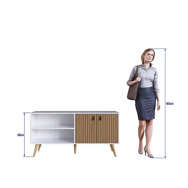 Rack Amber 2 Puertas Blanco/Brise