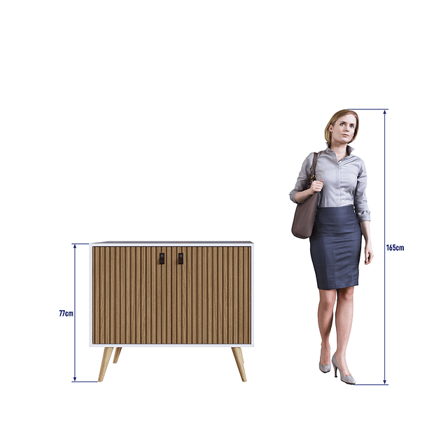 Buffet Amber 2 Puertas Blanco/Brise