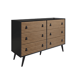 Cómoda Amber 6 Cajones Negro/Brise 