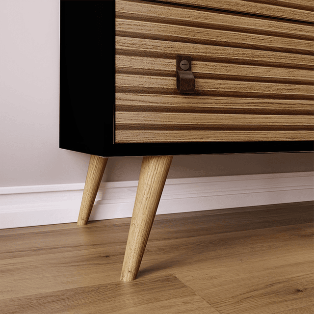 Cómoda Amber 6 Cajones Negro/Brise