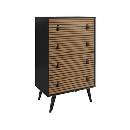 Cómoda Amber 4 Cajones Negro/Brise